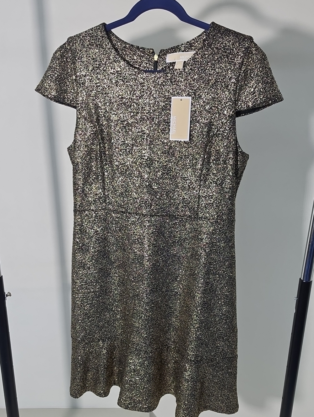 MICHAEL Michael Kors Metallic Gold and Black Fit & Flare Dress